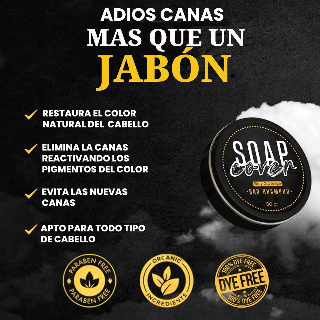 Jabón Cubre Canas Natural y Sin Tinte